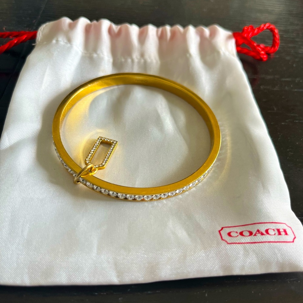 Gold Coach Swarovski Crystal Bangle Bracelet